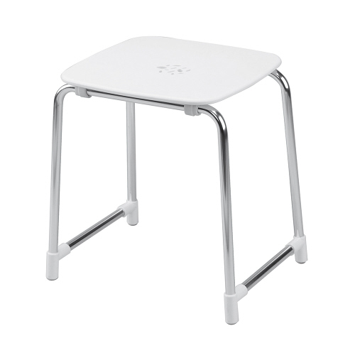 Origins Living Prima Classe Bathroom Stool - White/Chrome 6072-23