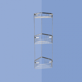 Origins Living Gedy Triple Corner Basket - Chrome 2484-13