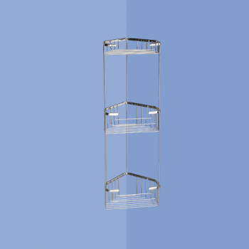 Origins Living Gedy Triple Corner Basket - Chrome 2484-13