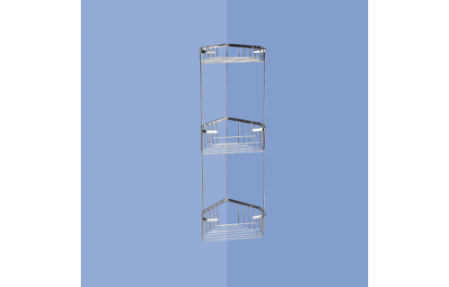 Origins Living Gedy Triple Corner Basket - Chrome 2484-13 Origins Living Gedy Triple Corner Basket - Chrome 2484-13