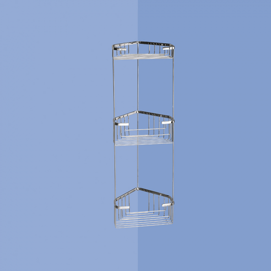 Origins Living Gedy Triple Corner Basket - Chrome 2484-13