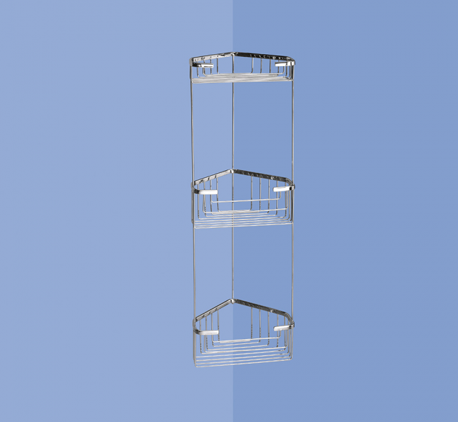 Wire Shower Baskets 2484-13 Origins Living Gedy Triple Corner Basket - Chrome 2484-13