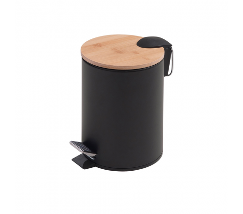 Bathroom Waste Pedal Bins 1309-41 Origins Living Kenta Pedal Bin 3L - Black/Bamboo 1309-41