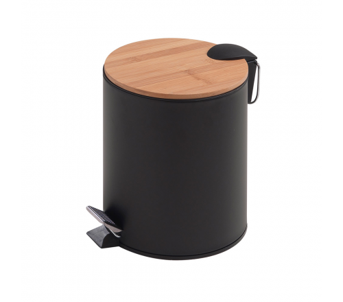 Bathroom Waste Pedal Bins 1409-41 Origins Living Kenta Pedal Bin 5L - Black/Bamboo 1409-41