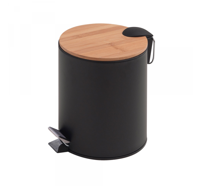 Origins Living Kenta Pedal Bin 5L - Black/Bamboo 1409-41