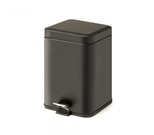 Bathroom Waste Pedal Bins 2209-14 Origins Living Square Pedal Bin 3L Soft Close - Black 2209-14