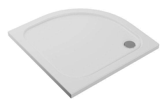 //2Go 45mm Low Profile 800mm Quadrant Tray & Waste - White