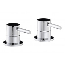 Abode Harmonie Round Bath Filler Panel Valves (Pair) - Chrome