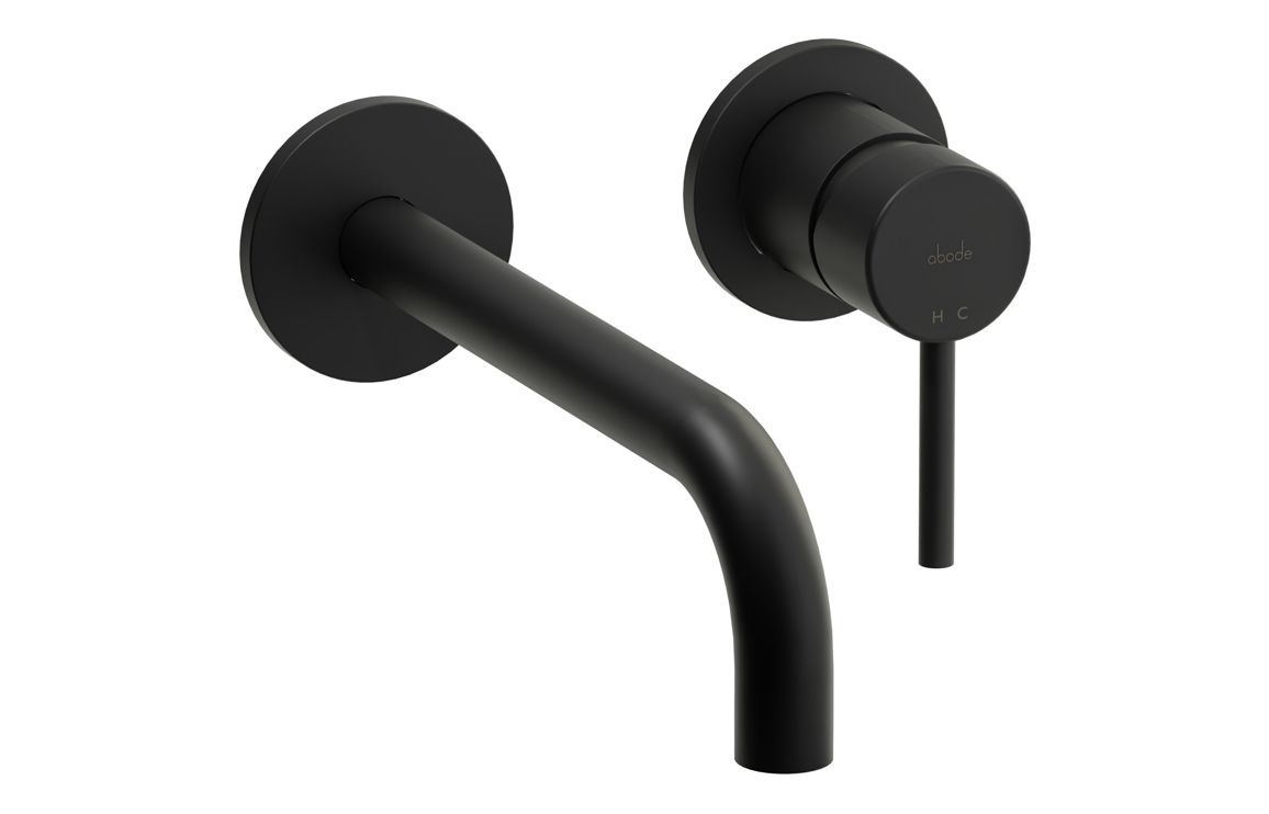 Abode Harmonie Wall Mounted Basin / Bath Mixer - Matt Black Abode Harmonie Wall Mounted Basin / Bath Mixer - Matt Black