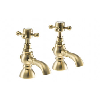 Abode Sentiment Basin Pillar Taps - Brushed Brass Abode Sentiment Basin Pillar Taps - Brushed Brass