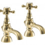 Abode Sentiment Basin Pillar Taps - Brushed Brass