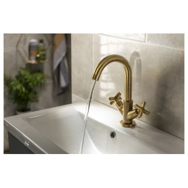 Abode Serenitie Basin Mixer - Antique Brass