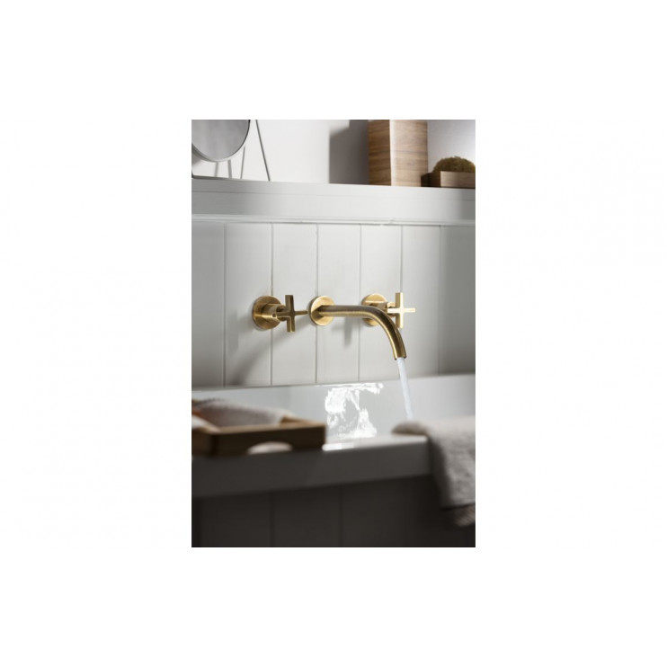 Abode Serenitie Wall Mounted Basin/Bath Mixer - Antique Brass