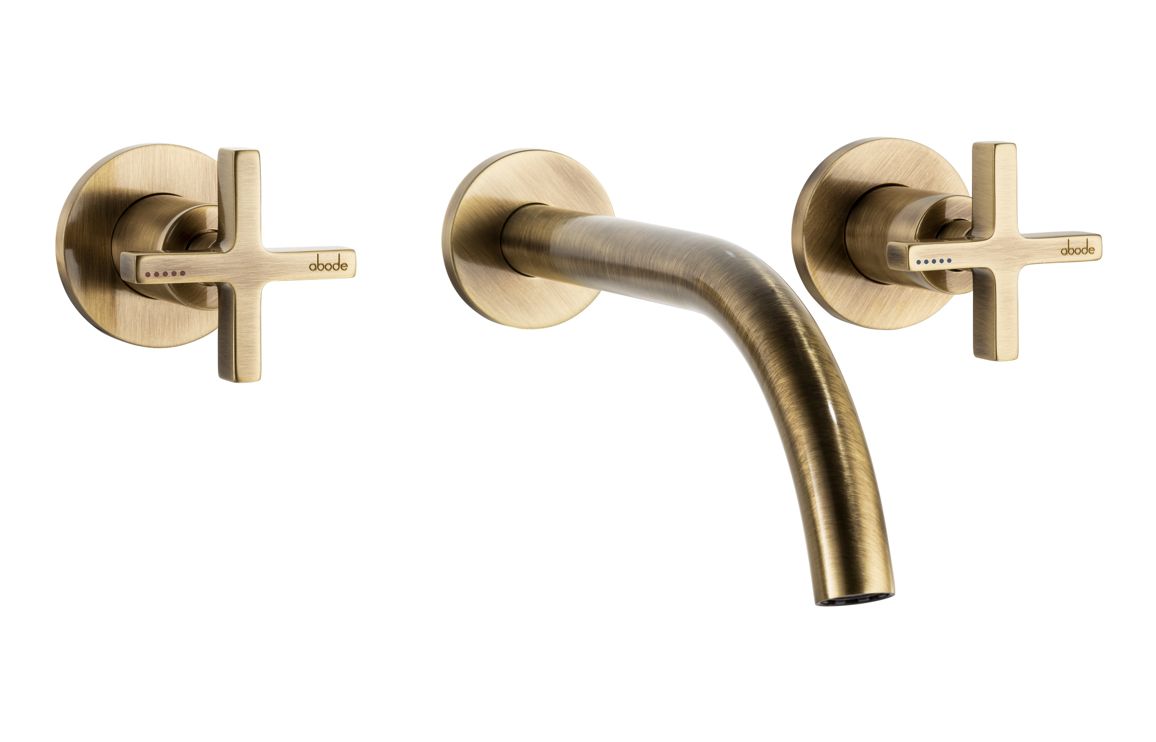 Abode Serenitie Wall Mounted Basin/Bath Mixer - Antique Brass Abode Serenitie Wall Mounted Basin/Bath Mixer - Antique Brass