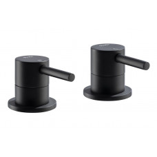 Abode Harmonie Round Bath Filler Panel Valves (Pair) - Matt Black