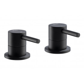 Abode Harmonie Round Bath Filler Panel Valves (Pair) - Matt Black