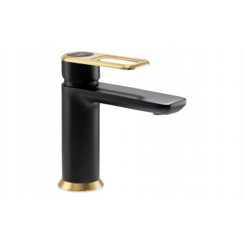 Abode Levarto Basin Mixer - Matt Black & Brass Abode Levarto Basin Mixer - Matt Black & Brass