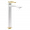 Abode Levarto Tall Basin Mixer - Matt White & Brass