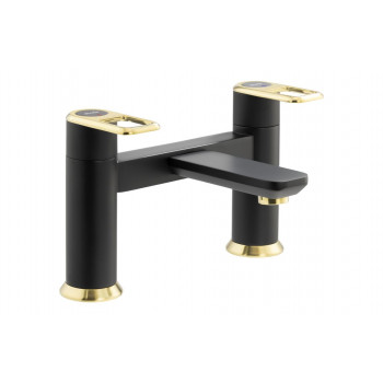Abode Levarto Deck Mounted Bath Filler - Matt Black & Brass Abode Levarto Deck Mounted Bath Filler - Matt Black & Brass