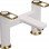 Abode Levarto Deck Mounted Bath Filler - Matt White & Brass