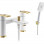 Abode Levarto Deck Mounted Bath Shower Mixer - Matt White & Brass