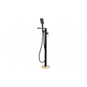 Abode Levarto Floor Standing Bath Shower Mixer - Matt Black & Brass Abode Levarto Floor Standing Bath Shower Mixer - Matt Black & Brass