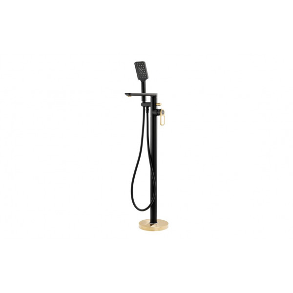 Abode Levarto Floor Standing Bath Shower Mixer - Matt Black & Brass