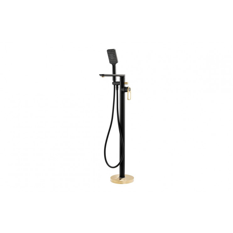 Abode Levarto Floor Standing Bath Shower Mixer - Matt Black & Brass