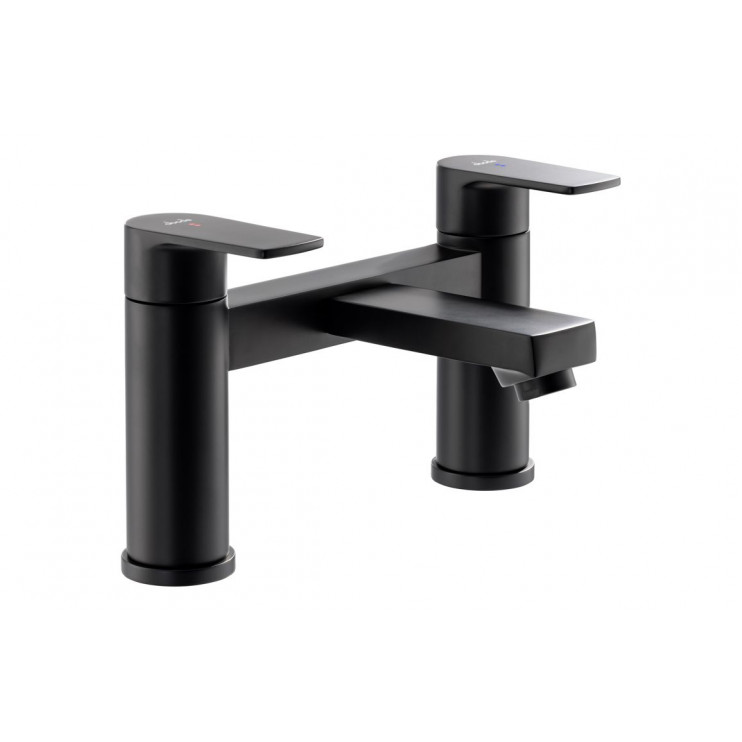 Abode Aquip Deck Mounted Bath Filler - Matt Black Bathroom Taps