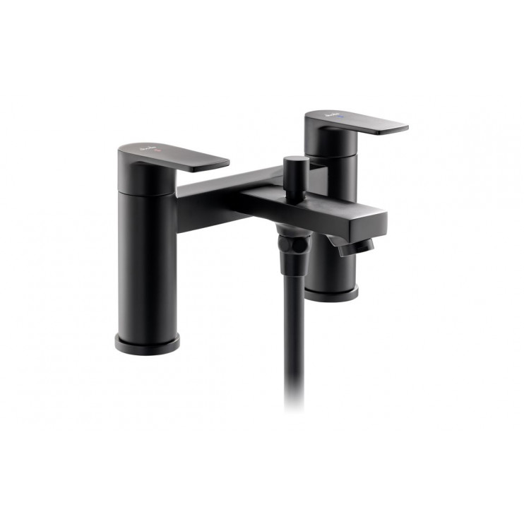 Abode Aquip Deck Mounted Bath Shower Mixer - Matt Black