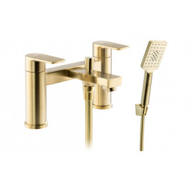 Abode Aquip Deck Mounted Bath Shower Mixer - Brushed Brass
