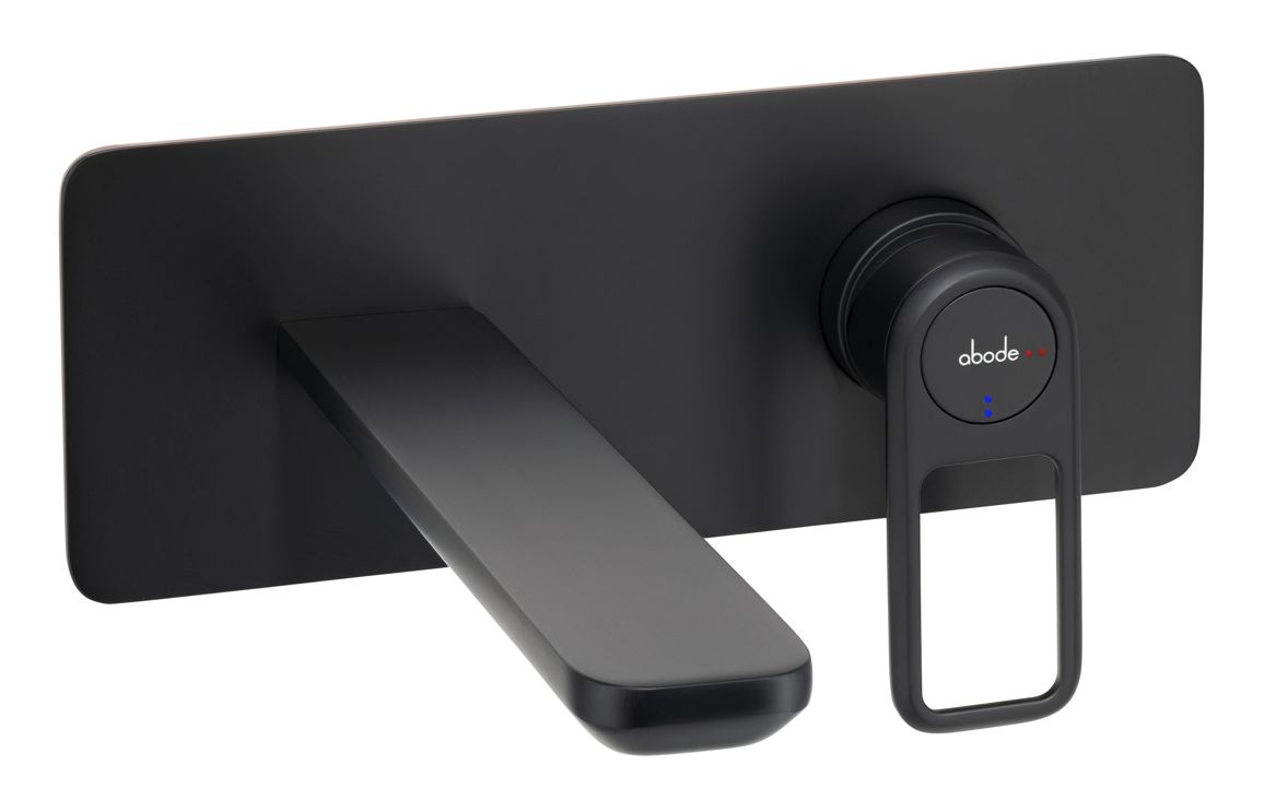 Abode Levarto Wall Mounted Basin/Bath Mixer - Matt Black