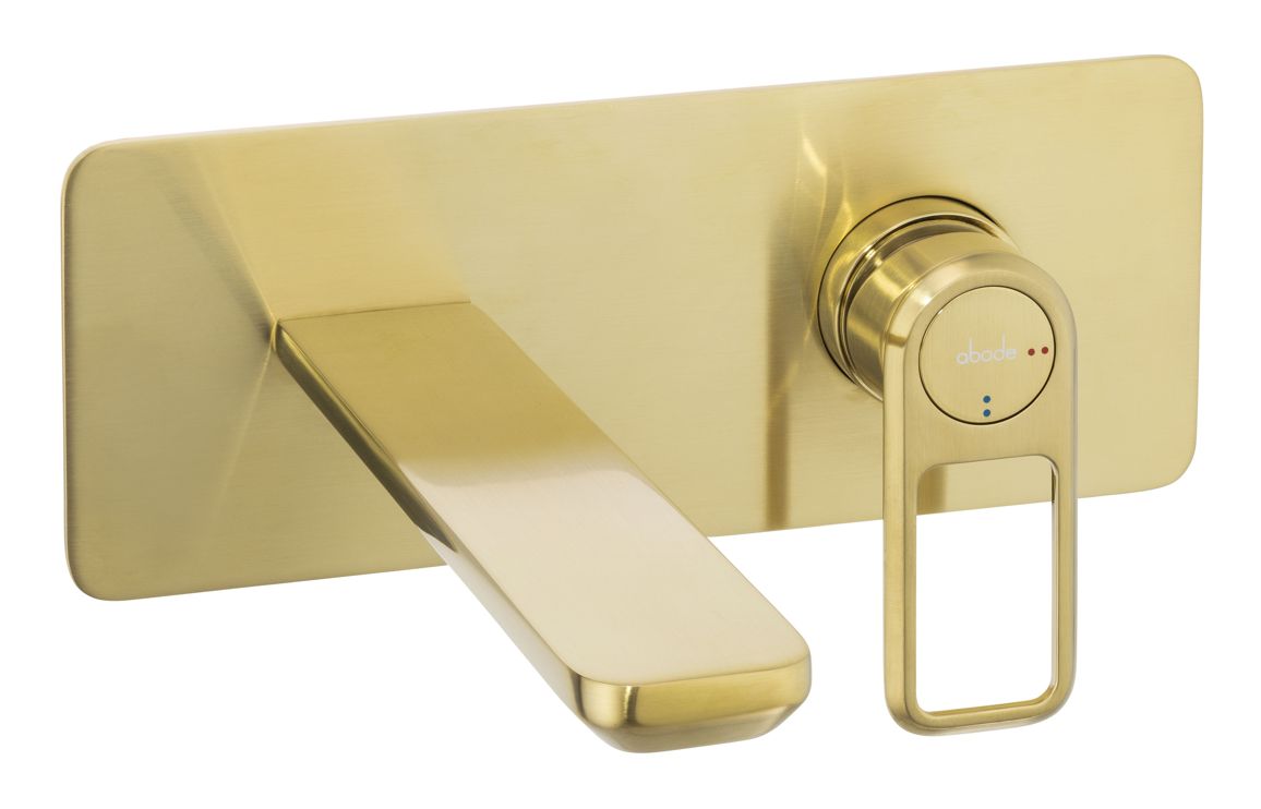 Abode Levarto Wall Mounted Basin/Bath Mixer - Brushed Brass