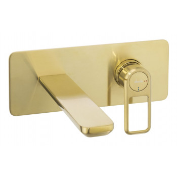 Abode Levarto Wall Mounted Basin/Bath Mixer - Brushed Brass Abode Levarto Wall Mounted Basin/Bath Mixer - Brushed Brass