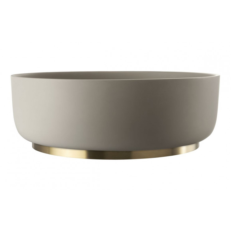 Abode Cava Round Basin Plinth - Brushed Brass