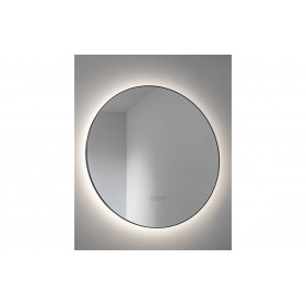 Abode Mayar 600mm Round LED Mirror - Matt Black