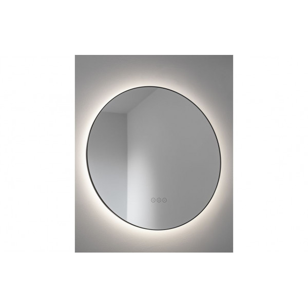 Abode Mayar 600mm Round LED Mirror - Matt Black