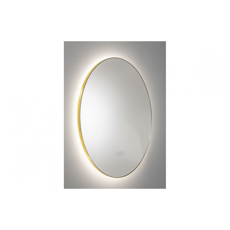 Abode Mayar 600mm Round LED Mirror - Brushed Brass