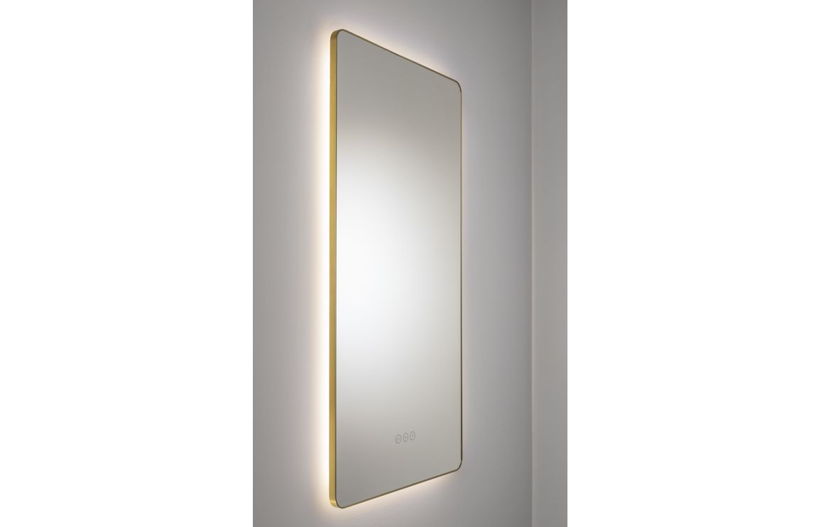 Abode Mayar 450x900mm Tablet LED Mirror - Brushed Brass