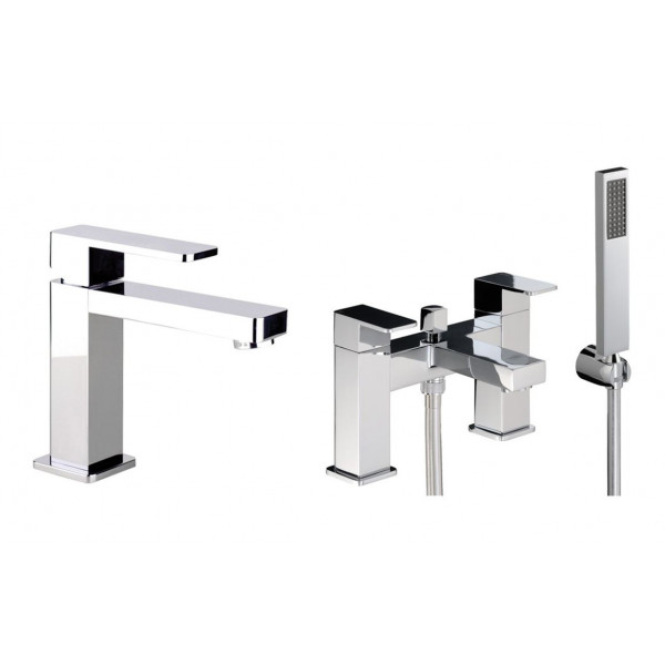 Abode Fervour Chrome Bathroom tap pack (Basin Mixer & Bath/Shower Mixer) - Chrome