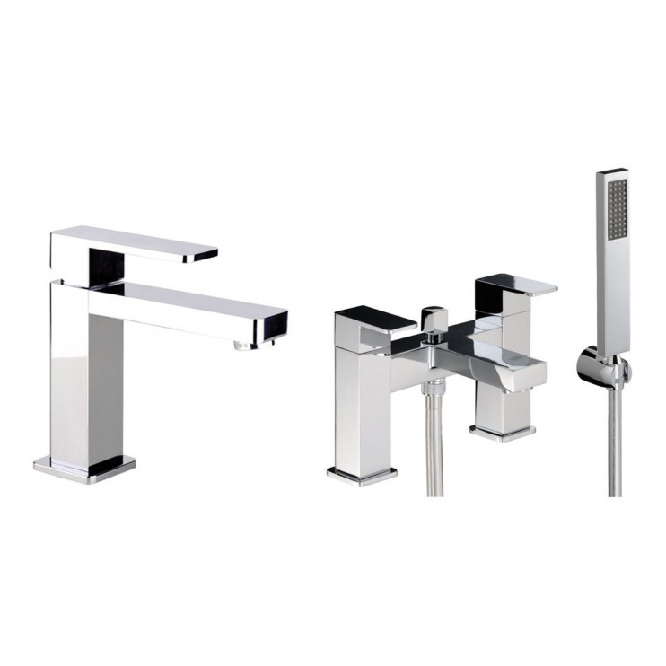 Abode Fervour Pack Offer 2 (Basin Mixer & Bath/Shower Mixer) - Chrome Bathroom Tap Sets ABPK0004 Abode Fervour Chrome tap pack (Basin Mixer & Bath/Shower Mixer) - Chrome