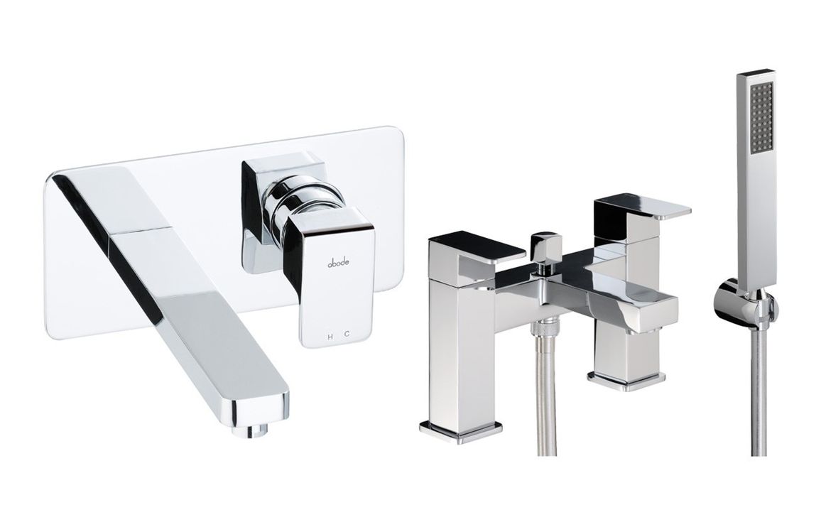 Abode Fervour Pack Offer 6 (Wall Mounted Basin Mixer & Bath/Shower Mixer) - Chrome