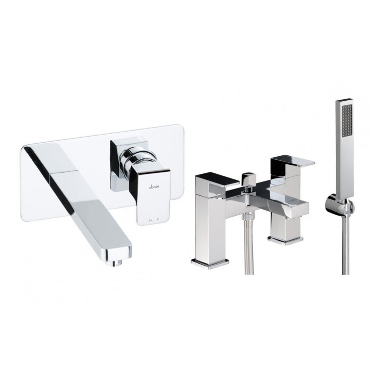 Abode Fervour Bathroom Chrome Tap Pack Offer (Wall Mounted Basin Mixer & Bath/Shower Mixer) 