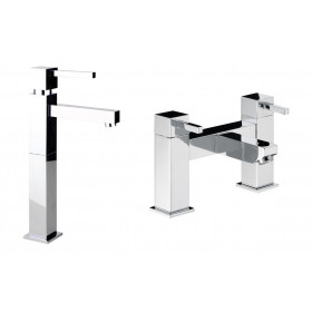 Abode Zeal Chrome Bathroom Pack (Tall Basin Mixer & Bath Filler)
