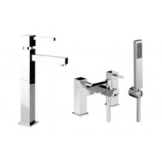 Abode Zeal Chrome Bathroom Tap Pack Offer (Tall Basin Mixer & Bath/Shower Mixer) - Chrome Abode Zeal Chrome Bathroom Tap Pack Offer (Tall Basin Mixer & Bath/Shower Mixer) - Chrome