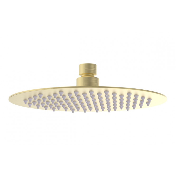 Aurora 200mm Round Ultraslim Showerhead - Brushed Brass
