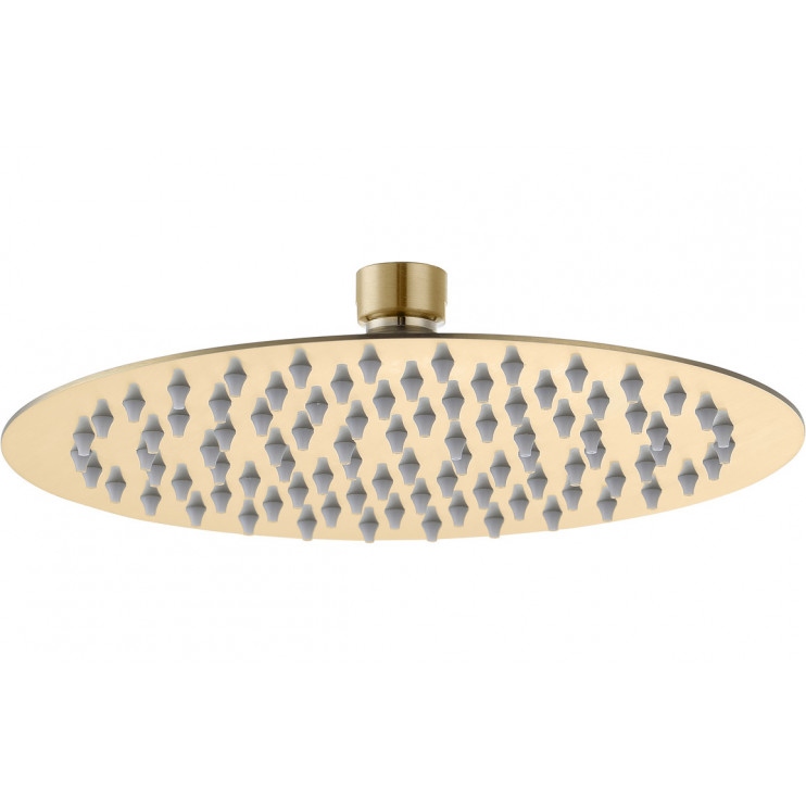 Aurora 250mm Round Ultraslim Showerhead - Brushed Brass