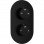 Aurora Thermostatic Two Outlet Twin Shower Valve - Matt Black
