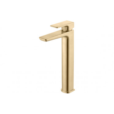Berio Tall Basin Mixer - Brushed Brass Bathroom Taps
