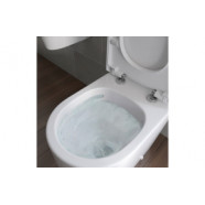 Cilantro Rimless Close Coupled Open Back WC & Soft Close Seat